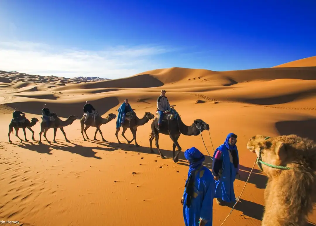 Golden Erg Chebbi dunes on a three-day Merzouga tour